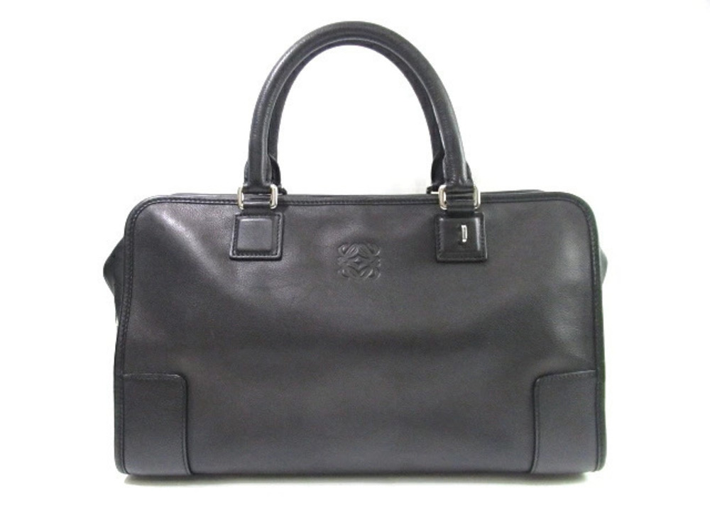 Loewe Amazona Handbag Black Embossed Leather
